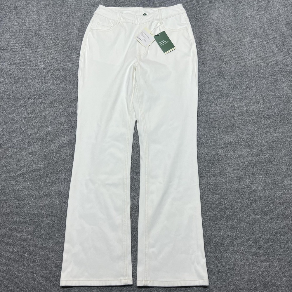 Halara Flex Denim Jeans Womens 14 White Light Wash Mid Rise Bootcut Stretch